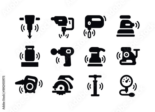 Shaking Tools Icons. Shaking Tools. Solid icon set of Shaking To
