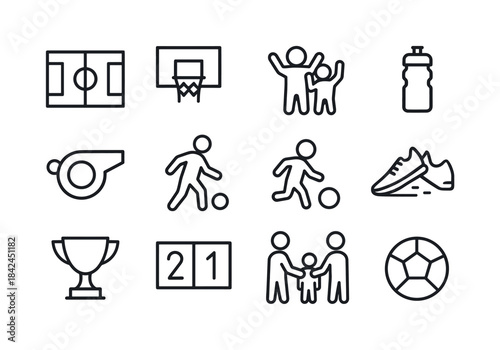 Weekend Sports Icons. Weekend Sports. Line icon set of Weekend S