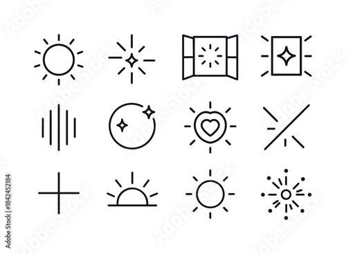 Miracles & Moments Icons. Miracles & Moments. Line icon set of M