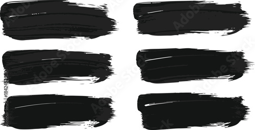 Set of black brush stroke and paint splash vector collection