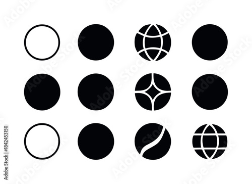 Sphere Logo Variations. Sphere. Icon set. Set Logo of Sphere: pe