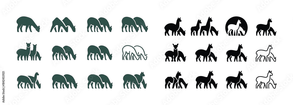 Fototapeta premium Minimalist animal silhouettes in varied designs and patterns