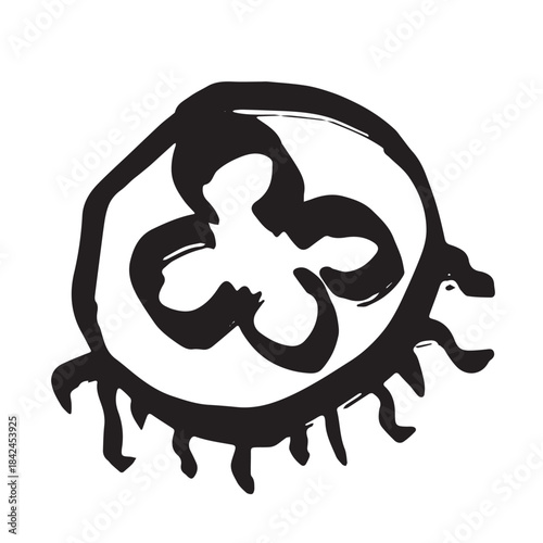 Hand drawn jellyfish doodle Sea animal illustration Cute marine underwater creature Medusa sketch clipart Single element for web, design, decor, children's print