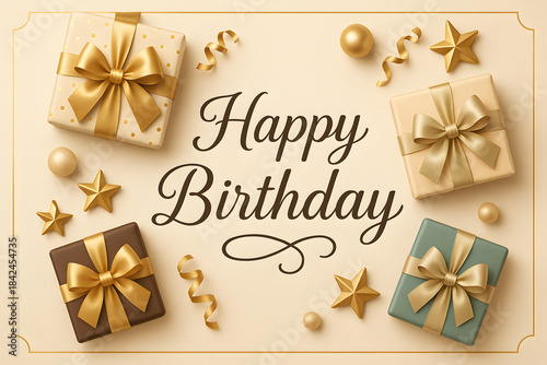 decorative birthday card with 3D elements