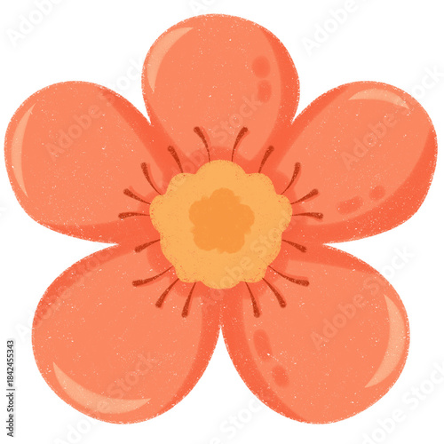 Orange Sakura Flowers Symbolize of Prosperity for Chinese New Year