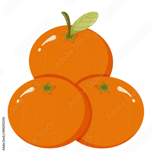 Oranges for Chinese New Year Offering—Cute Hand-Drawn Crayon-Style Illustration