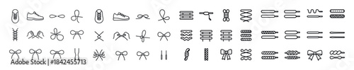Illustration of various shoe and bow knot types with step-by-ste