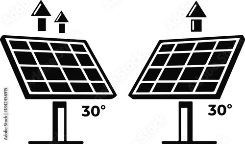 Solar panels icons sun energy environment renewable power generation