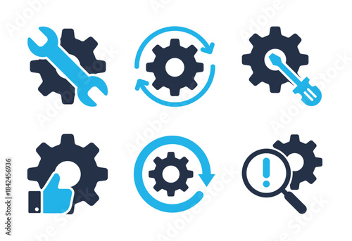 Repair icon set. Solid glyph series icons