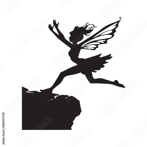 vector silhouette illustration of angel
