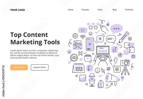 Content creation concept. Suitable for social media and digital marketing. Vector illustration for landing page, banner, or ad.