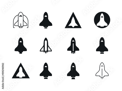 Space Tourism Logos. Space tourism. Icon set. Set Logo of space
