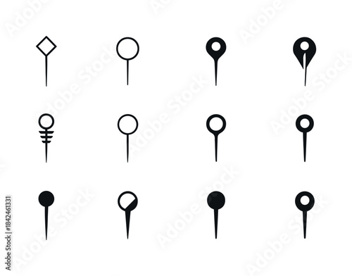 Sharp Needle Logos. sharp needle. Icon set. Set Logo of sharp ne