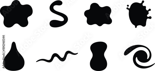 Five simple black silhouette icons of user profiles arranged side-by-side, representing a small community, a business team, customer group, or social media audience.