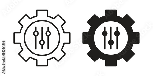 Customization icons on white background. Line vector sign, symbol for web and mobile