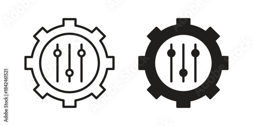Customized icons on white background. Line vector sign, symbol for web and mobile