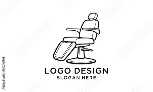 Stylized Barber Chair Illustration for Logo Design.