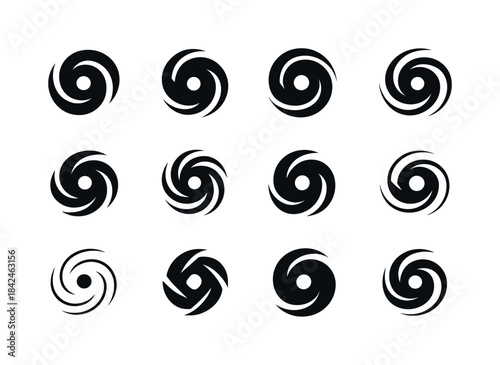 Quasar Logo Variations. Quasar. Icon set. Set Logo of quasar: ac