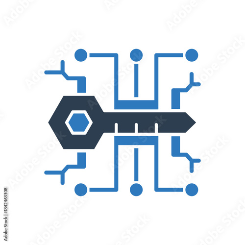 Digital Key Icon Sign Symbol