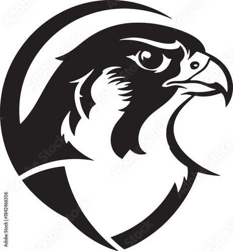 Black and white falcon head logo graphic hawk bird
