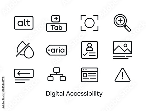 Digital Accessibility Icons. Digital Accessibility. Line icon se