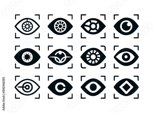 Biometric Security Icons. Biometric Security. Icon set. Set Logo