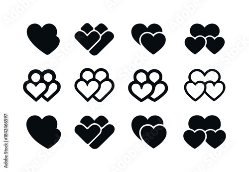Group Hug Icons. Group Hug. Icon set. Set Logo of Group Hug: ove