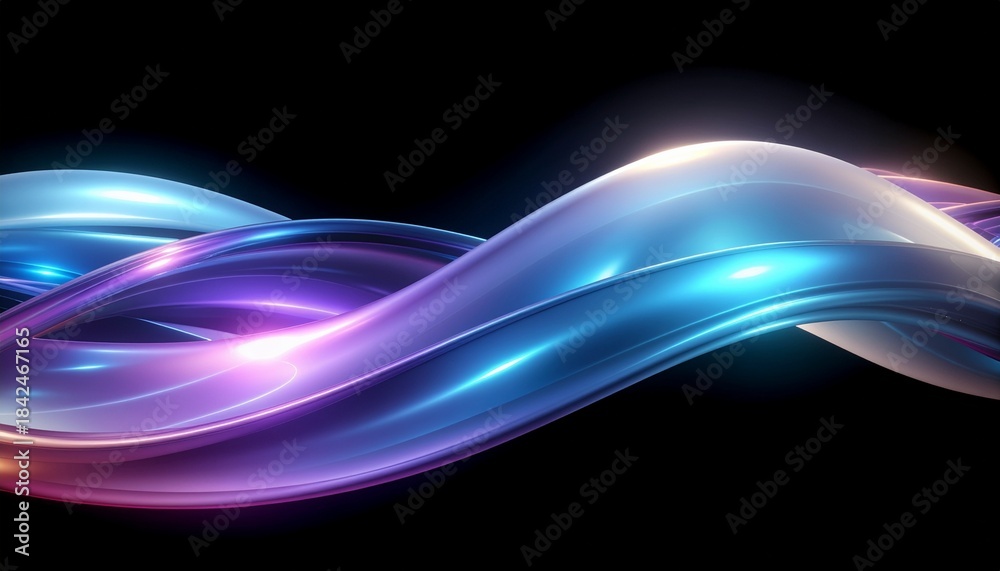 Obraz premium Abstract Neon Waves Background Digital Art Design Element