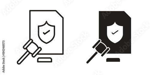 Code of conduct icons collection. Thin linear and black flat icons