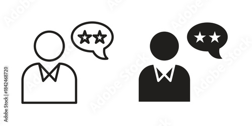 Customer feedback icons collection. Thin linear and black flat icons