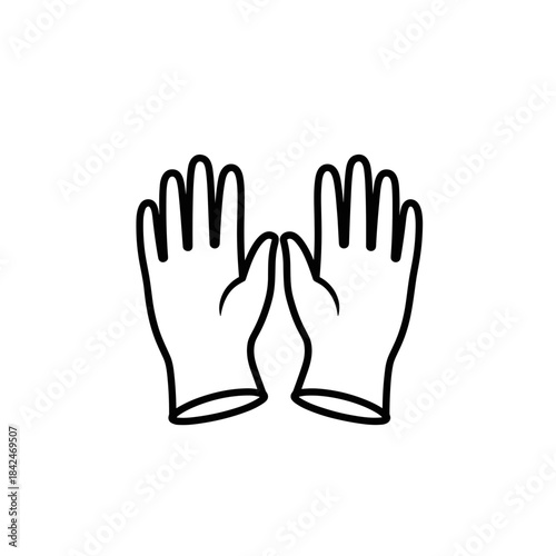 Surgical gloves in a flat design on a white background for medical use and protection