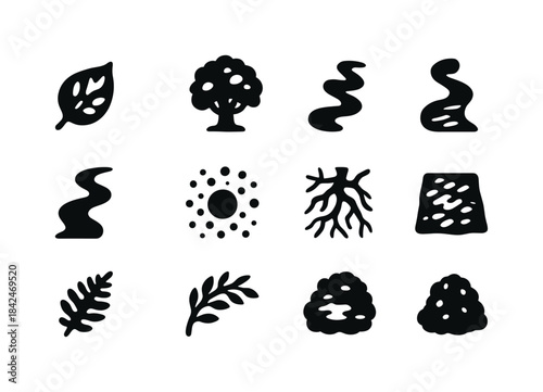 Dappled Light Icons. Dappled light pathways. Solid icon set of d