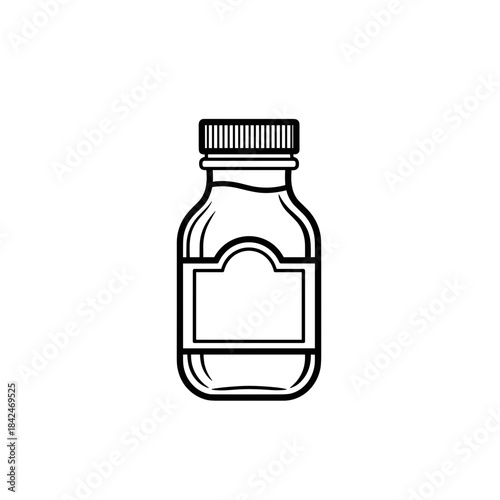 Syrup jar in a flat design on a white background for food storage and culinary use
