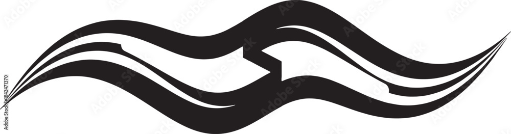 Obraz premium Black abstract wavy lines on white background wave