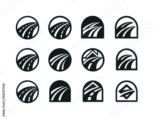 Underground Highway Icons. Underground highways. Icon set. Set L