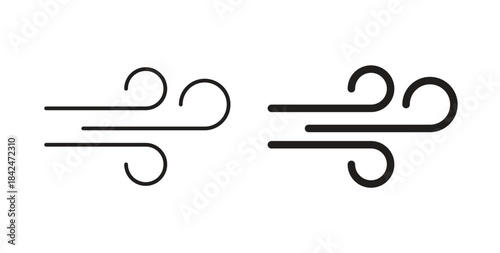 Wind icon with line and silhouette versions.