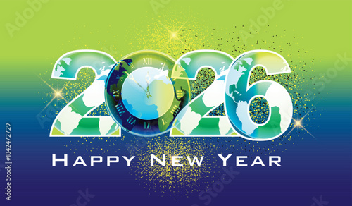 2026 Greeting template Premium Vector illustration. New Year wish 2026. 