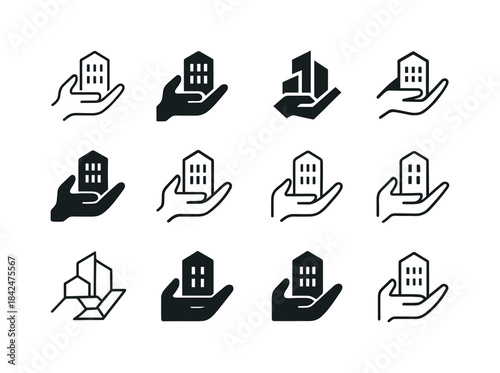 Privatization Logo Variations. Privatization. Icon set. Set Logo