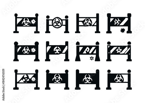 Disease Outbreak Icons. Disease outbreaks. Icon set. Set Logo of