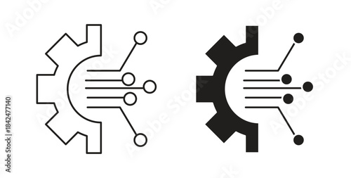 Transform icon glyph and line set thin line symbol concept.