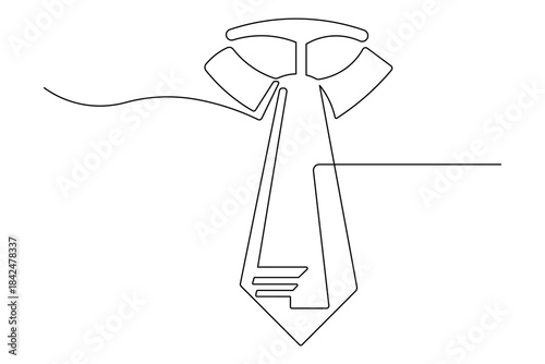 Continuous line drawing of a business tie icon minimalist design