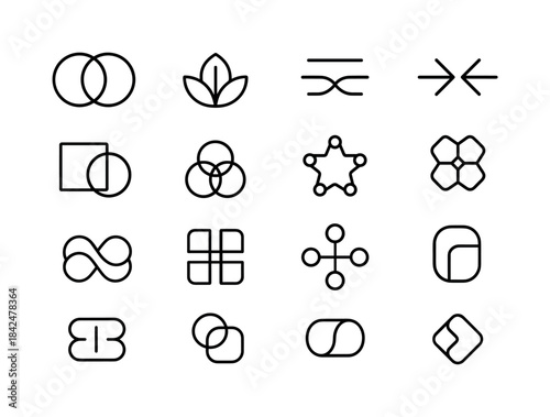 Unified Concepts Icons. Unified concepts. Line icon set of unifi