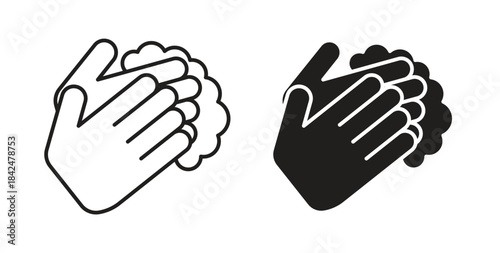 Wash your hands icon glyph and line set thin line symbol concept.