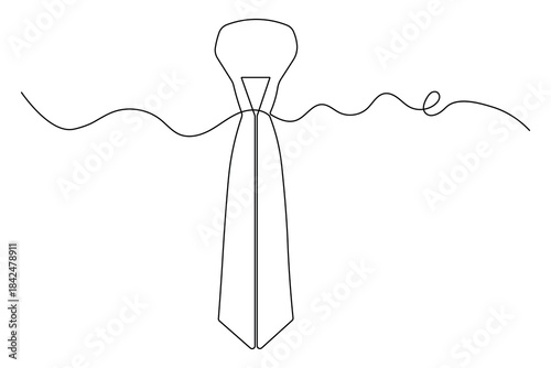 Simple outline illustration of a business tie continuous single line