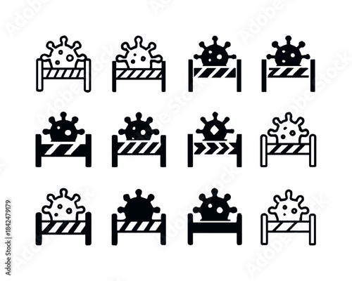 Disease Outbreak Icons. Disease outbreaks. Icon set. Set Logo of