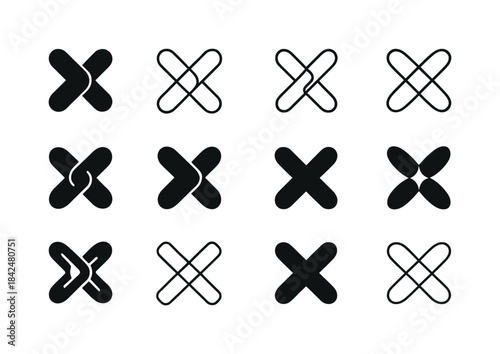 Harmonious Logo Variations. Synthesis. Icon set. Set Logo of syn