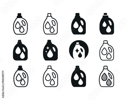 Creative Cleaning Icons. Home cleaning hacks. Icon set. Set Logo