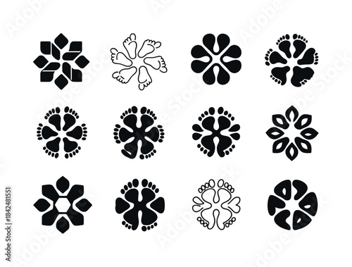 Harmonious Unity Icons. cultural unity. Icon set. Set Logo of cu