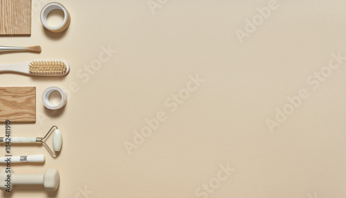 Spa and wellness products arranged on a neutral background, inviting a sense of relaxation and self-care