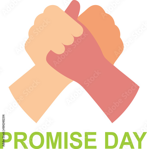 Two hands clasped in a promise day gesture of friendship and commitment